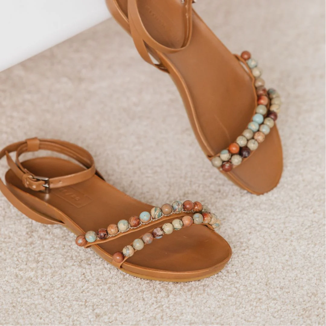 Beaded Footbed Sandal [Jasper] - Image 3