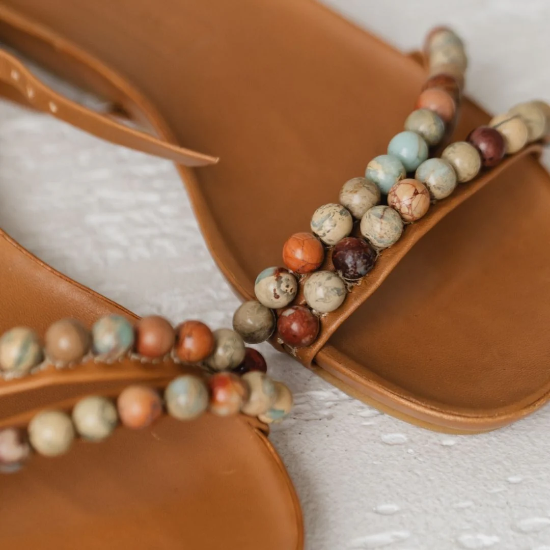 Beaded Footbed Sandal [Jasper] - Image 7